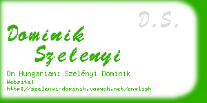 dominik szelenyi business card